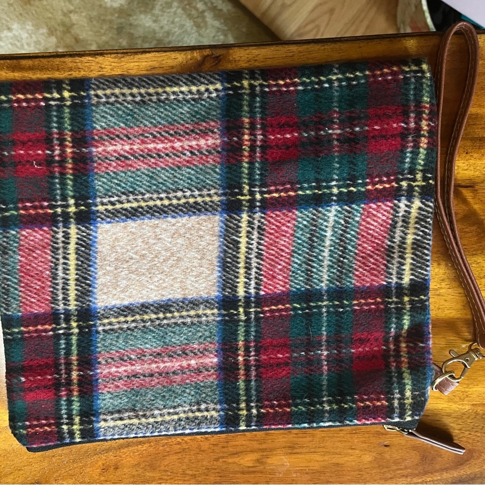 Tartan Plaid Oversized Wristlet